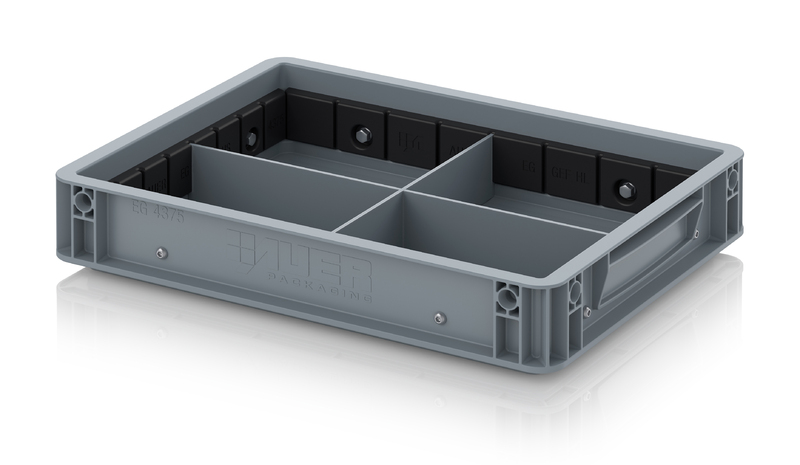 AUER Packaging Euro container with transverse and longitudinal divider EG GEF QLT 4375 HG